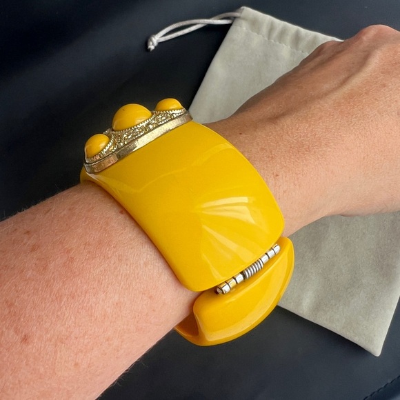 Yellow and Silver Women's Bracelet - Picture 6 of 7